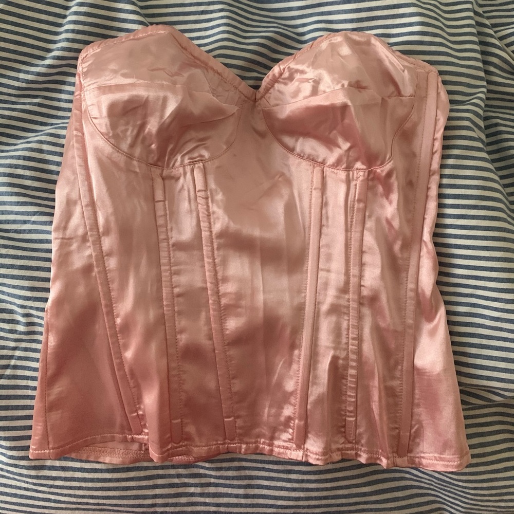PLT satin corset top